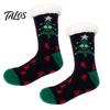 Winter Warme Fußbekleidung für Damen Weihnachtssocken mit Griffen für Herren, Verdickte Plüschgefütterte Thermosocken, Rutschfeste Socken für das Wohnzimmer