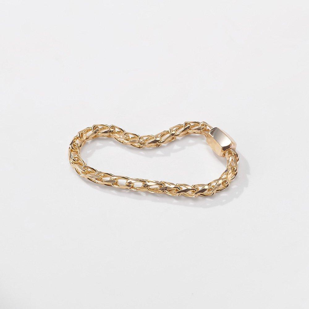 14K Hollow Italian Spica Chain Ring
