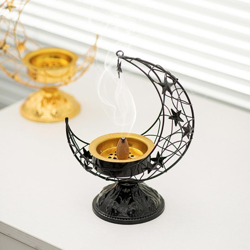 Metal Censer Craft Delicate Five Pointed Star High Footed Censer for Home Office