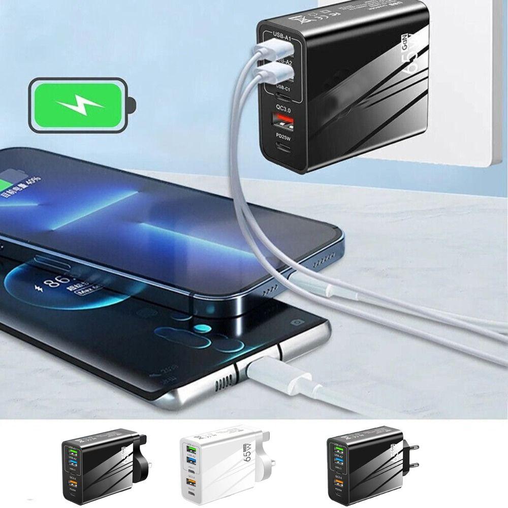 

5-Ports Charger Dock Fast Charging USB Hub Adapter Portable Power Adapter black-UK Plug
