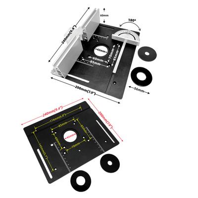 Wood Milling Flip Aluminum Alloy Set of 3 Router Table Insert Plate Board Trimming Machine Engraving Auxiliary Tool Woodworking
