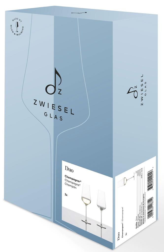 ZWIESEL GLAS Duo Champagne Glass, Hand-Made Stem & Machine-Made Bowl, Pair (m123474)