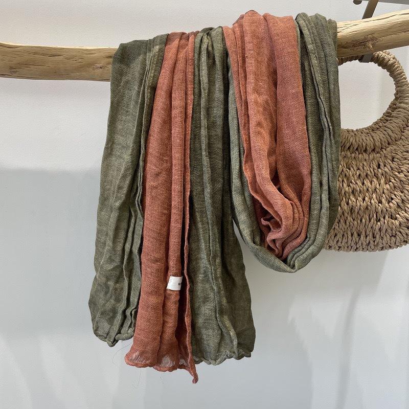 

Новый высококачественный цветной солнцезащитный шарф большого размера из хлопка и льна для рук, согревающий, универсальный льняной шарф в стиле ретро для женщин 190cm