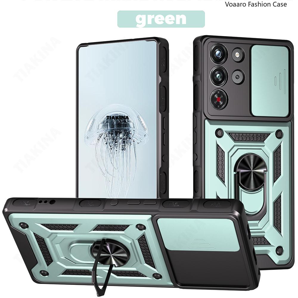 Slide Lens Armor Funda for ZTE nubia RedMagic 10 Pro 5G Case for ZTE nubia RedMagic 10 Pro 5G Case Magnetic Ring Stand Cover