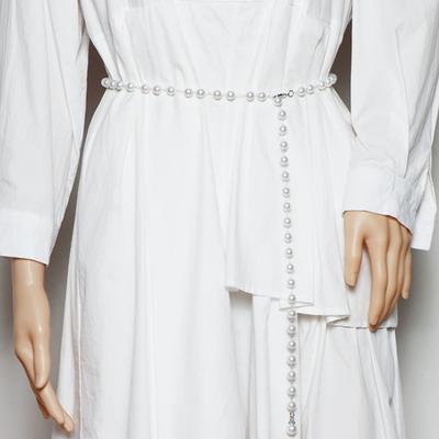 Cinturino di Perle Bianco Catena da Vita Versatile Cintura con Pendente di Perle per Donna