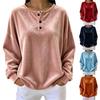 Women's Fashion Color Round Neck Loose Fit Long Sleeve Pullover Top for Everyday Casual Wear