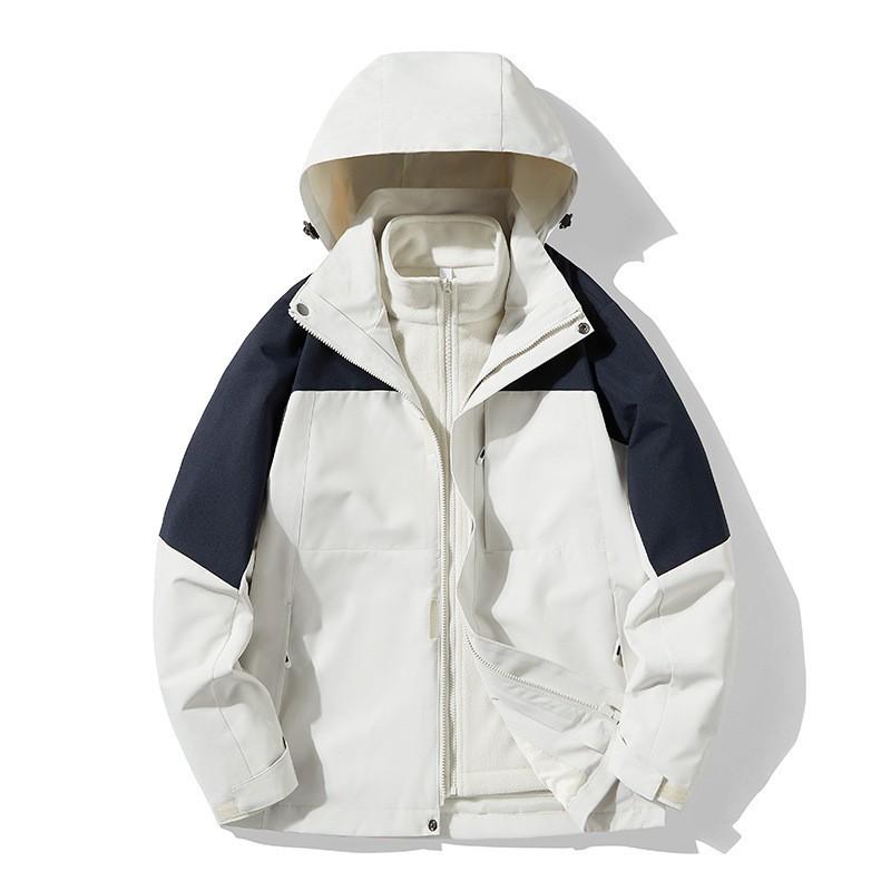 Mens Womens 3-in-1 Waterproof Windproof Insulated Outdoor Jacket With Removable Fleece Liner Hiking Skiing Camping