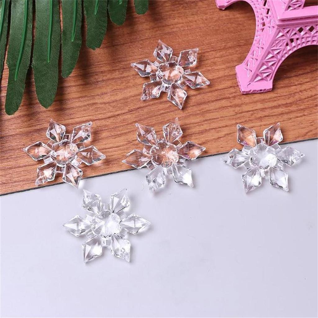 5 szt. Świąteczny płatek śniegu przezroczysty kryształ akrylowy dżet do zawieszki na choinkę DIY dekoracyjne rzemiosło dekoracja do scrapbookingu 4,5 cm