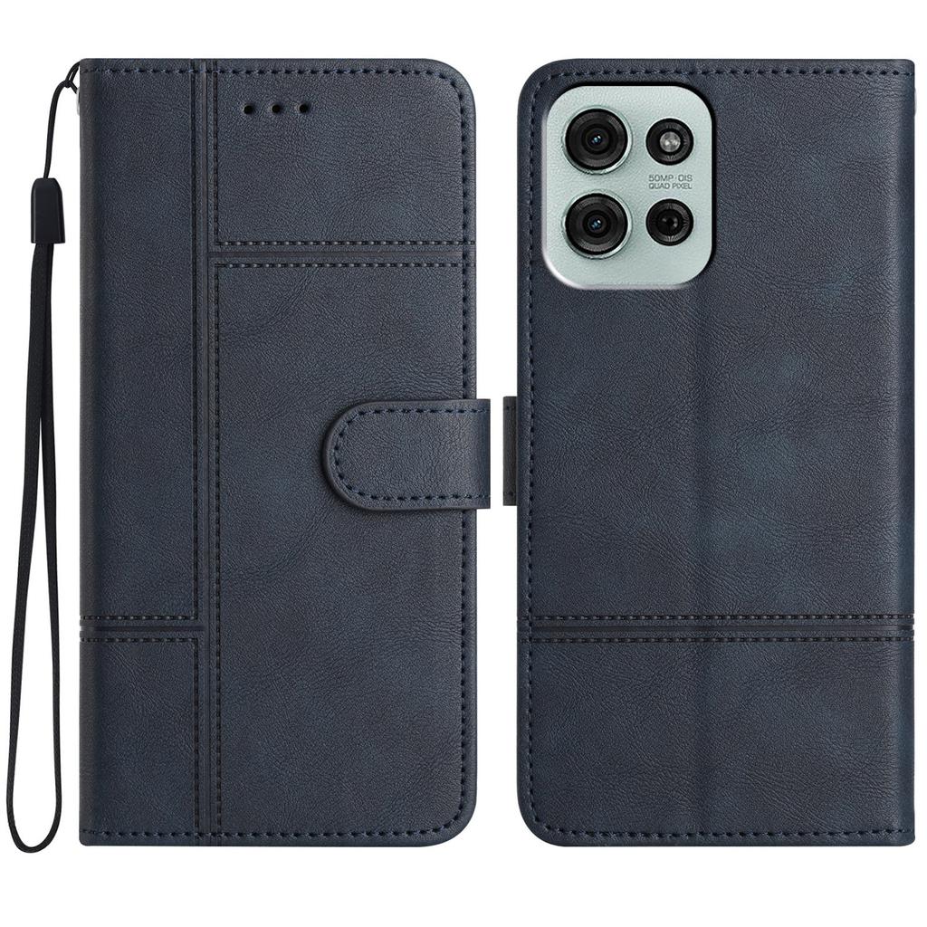 For Motorola Moto G75 5G Case Line Imprinted PU Leather Wallet Phone Cover