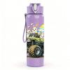 1PC Big Tire Monster Truck Cartoon Print 750ml Color Plastic Sports Water Bottle Leakproof Flip Straw Lid Suitable for Sports Office Home Use