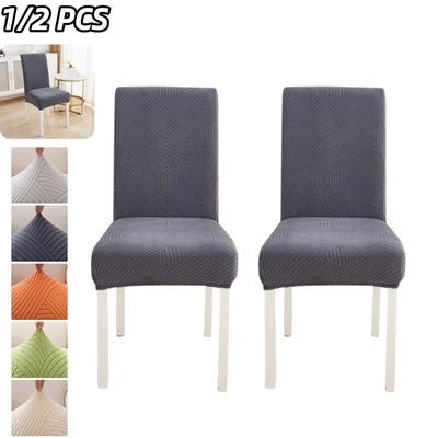 1/2Pcs Solid Color Dining Chair Cover Stretch Spandex Regular Chair Covers Four Season Universal Furniture Protector Home El