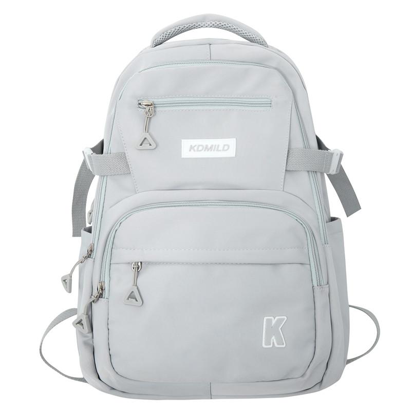 

Модный повседневный унисекс рюкзак из нейлона однотонный водонепроницаемый с несколькими карманами большой вместимости школьная сумка для подростков для прогулок школы