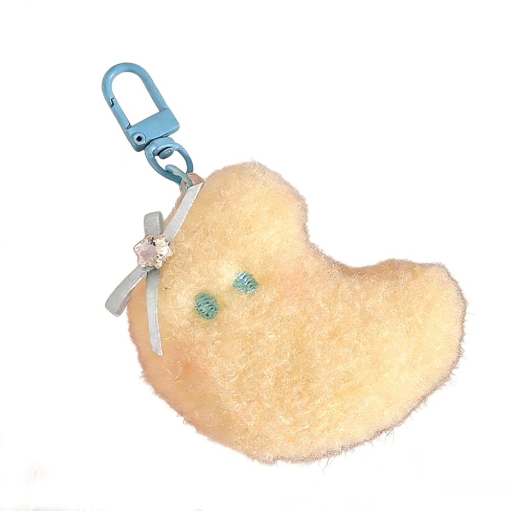 Good Luck Small Moon Pendant Cartoon Star Moon Keychain Creative Plush Star Pendant  Gifts Bow Moon