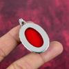 Roter Koralle Handgemachter Edelstein Anhänger, 925 Sterling Silber Anhänger Antiker Schmuck, Für Verlobungsgeschenk