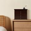 6-Tier Jewelry Organizer Box -- Vintage Retro Rectangle Design - Wooden Finish Jewelry Storage Case - Jewelry Display Organizer