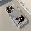 Fashionable Red Wine Cat Mirror Phone Case For iPhone 17 Pro Max Cases 7 8 15 14 16 Plus 13 12 11 Pro X XS XR 16E 17 Air Cover