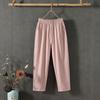 Women's Cotton & Linen Slimming Loose Straight-Leg Pants - Versatile Spring/Autumn Nine-Tenth Length