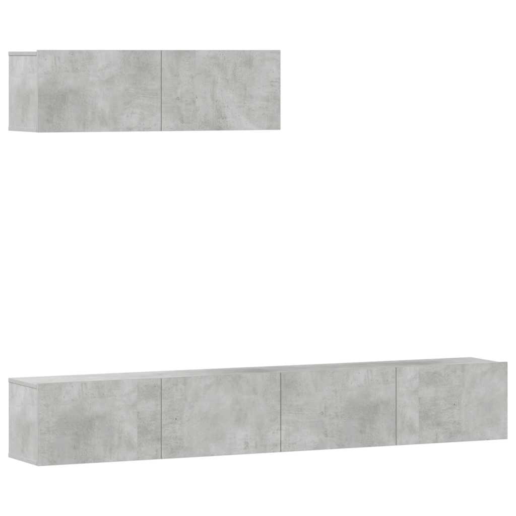 vidaXL 3-tlg. TV-Schrank-Set Betongrau Holzwerkstoff