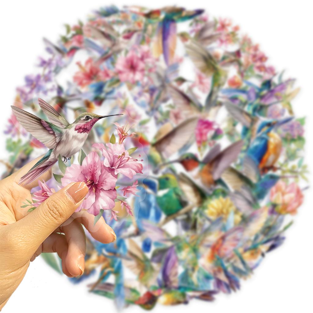 50PCS Hummingbird Stickers Creative Phone Community Skateboard DIY Fashion Dormitory Chambre Nostalgic Waterproof Sticker