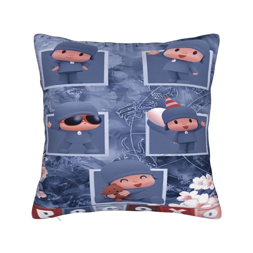 Modny Samochód Pocoyo kreskówka komedia dekoracja poszewka na poduszkę Merch Pokrowiec na poduszkę z zamkiem błyskawicznym wiele rozmiarów