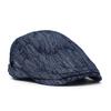Fashion Cotton Jacquard Denim Beret British Vintage Versatile Forward-Facing Cap Striped Duckbill Cap Men's Trendy