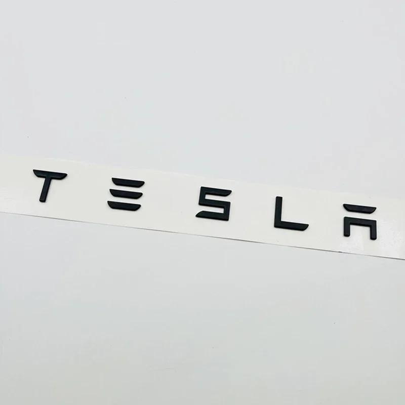 Car Sticker Tesla 3D ABS Letters Tesla Logo Carbon Chrome Black Red Badge Car Rear Trunk Stickers For Tesla Model 3 Y X S Back D