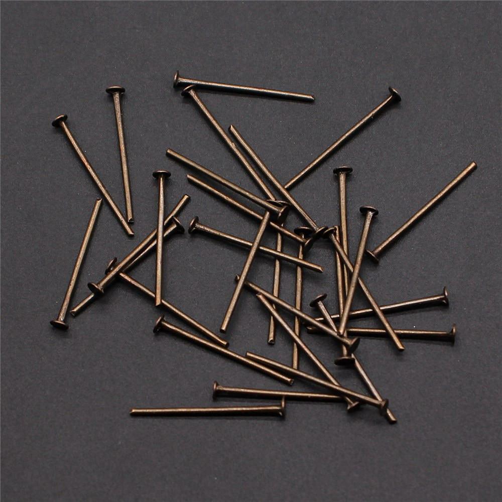 

200 шт. булавка с плоской головкой, компоненты ювелирных изделий, аксессуары, античная бронза, железо 18 мм