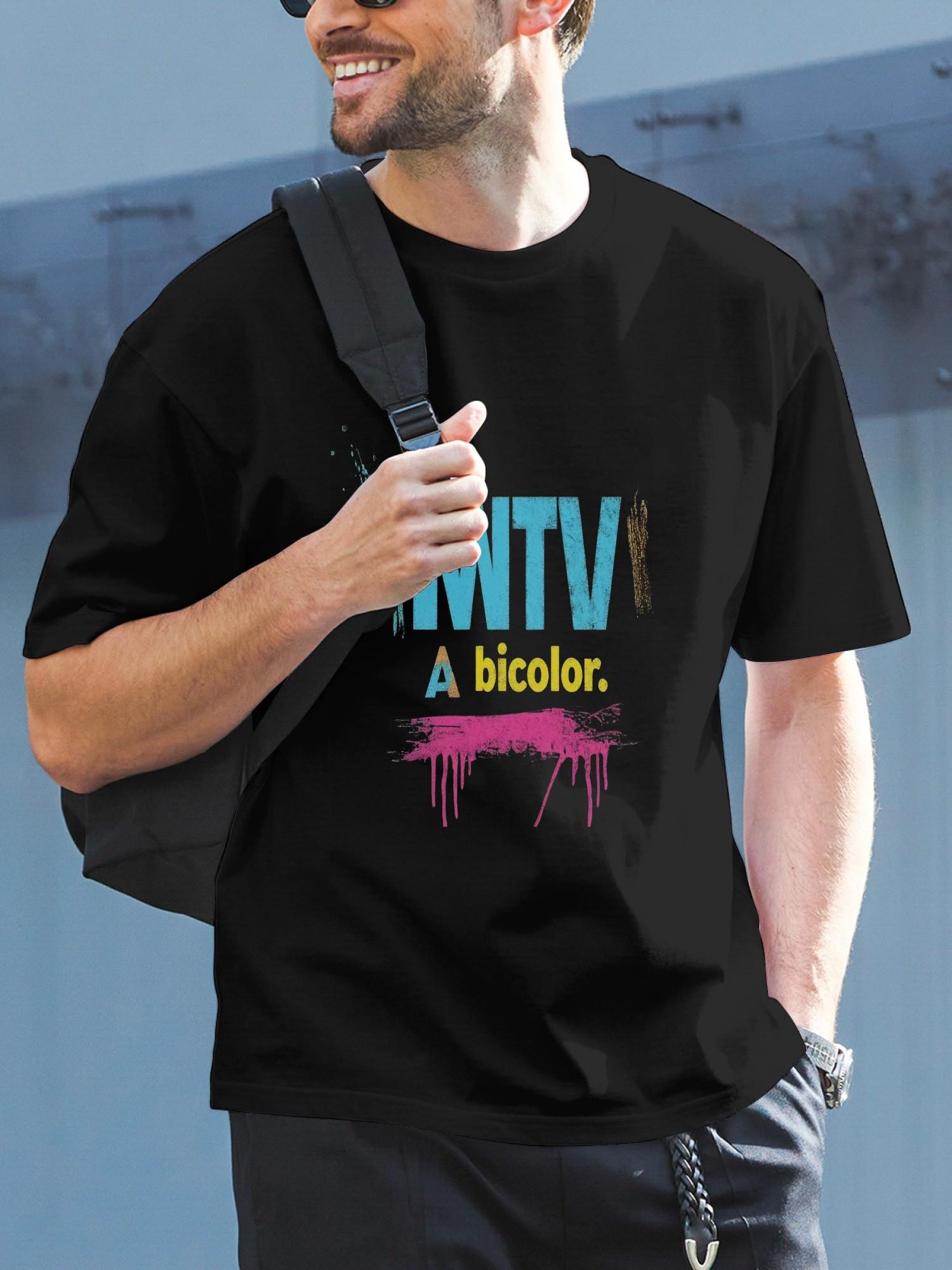 

1pc MNTV vintage logo bicolor T-shirt L