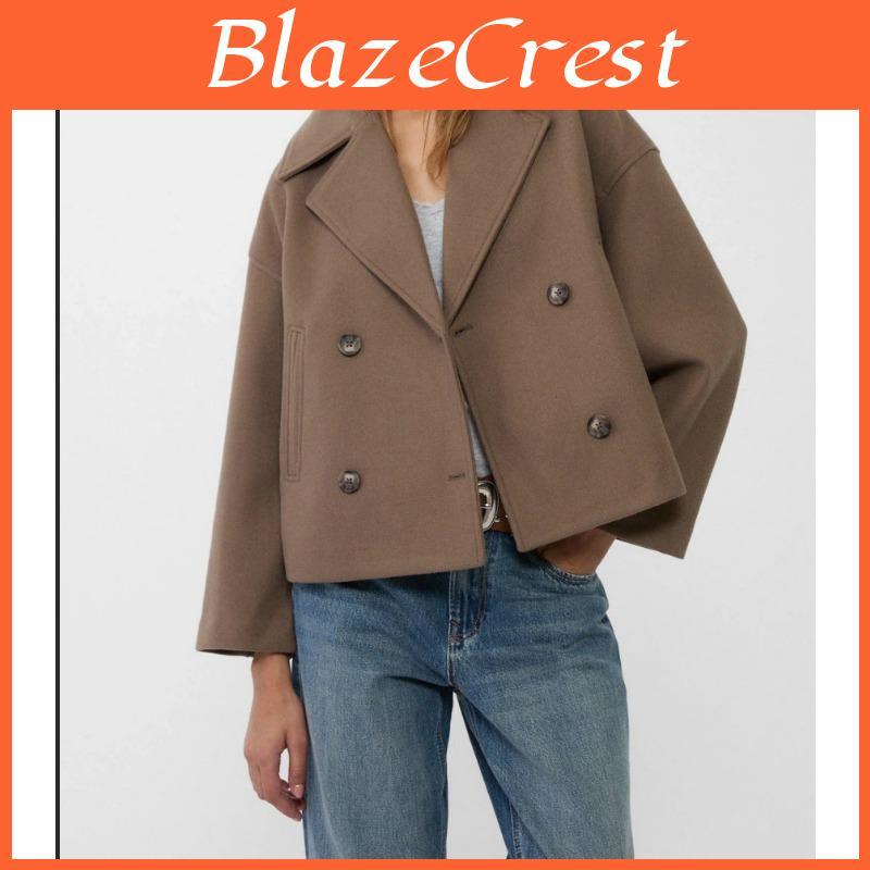 Winter Color Solid Autumn Turn Down Collar Casual Fashion Cardigan Blazers Women Buttons Coat Jacket Top