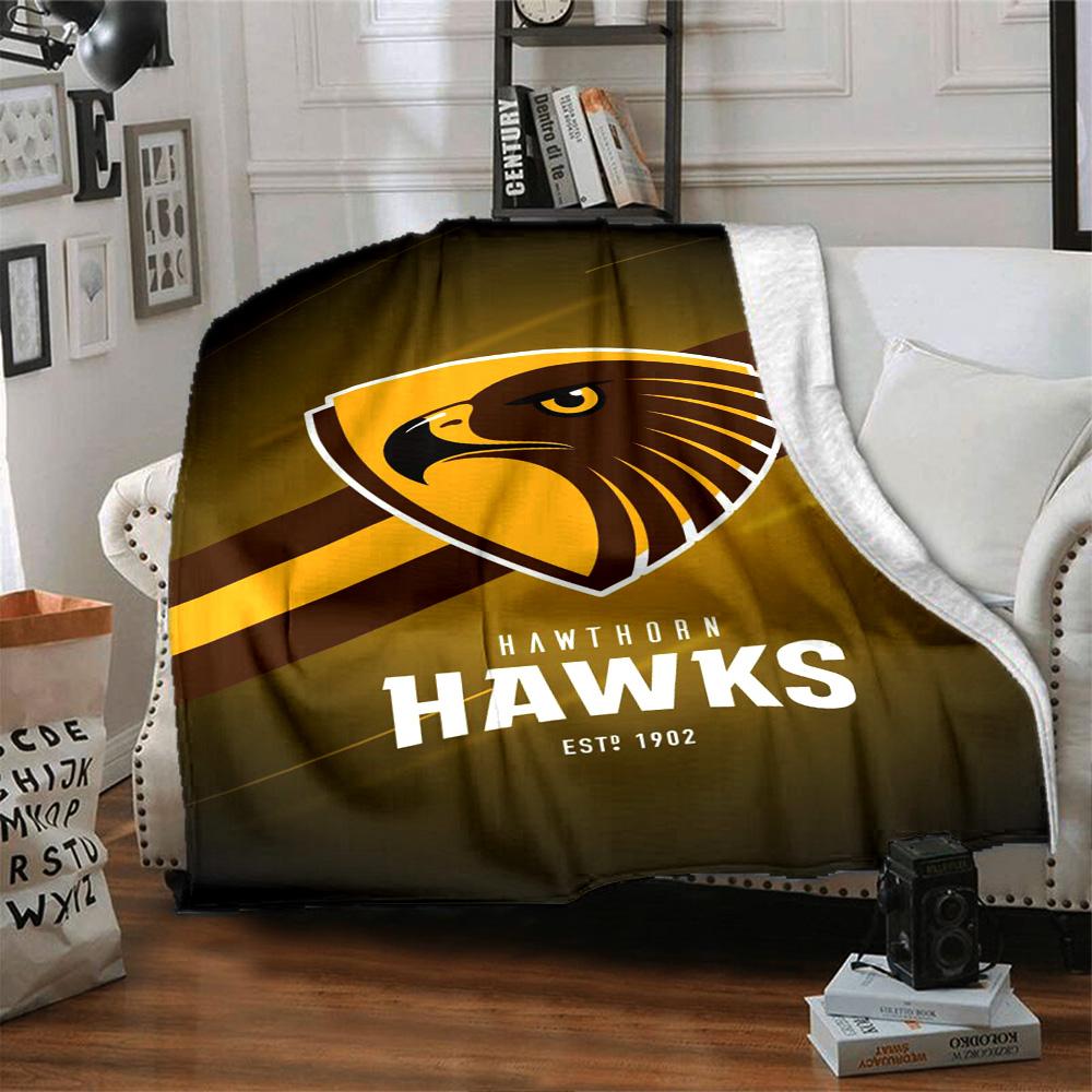 Coperta in Flanella con Stampa Hawthorn Hawks di Alta Qualità, Calda e Confortevole, Coperta per Tutte le Stagioni, Perfetta per Regali, Decorazione per la Casa