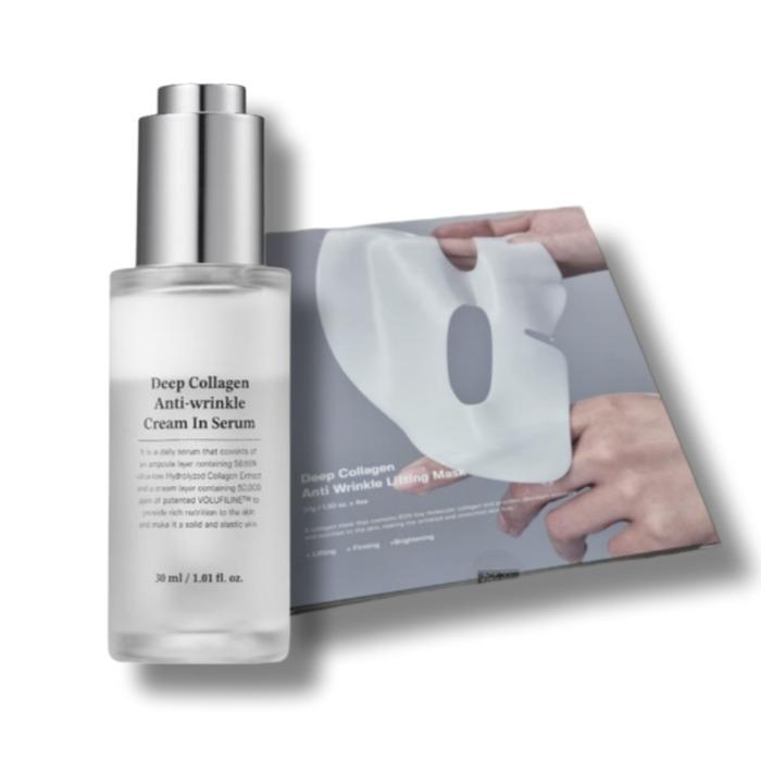 Sungboon Editor Deep Collagen Anti-Wrinkle Cream-in-Serum (30 ml) + Deep Collagen Anti-Wrinkle Lifting Mask (8-Sheet Pack)