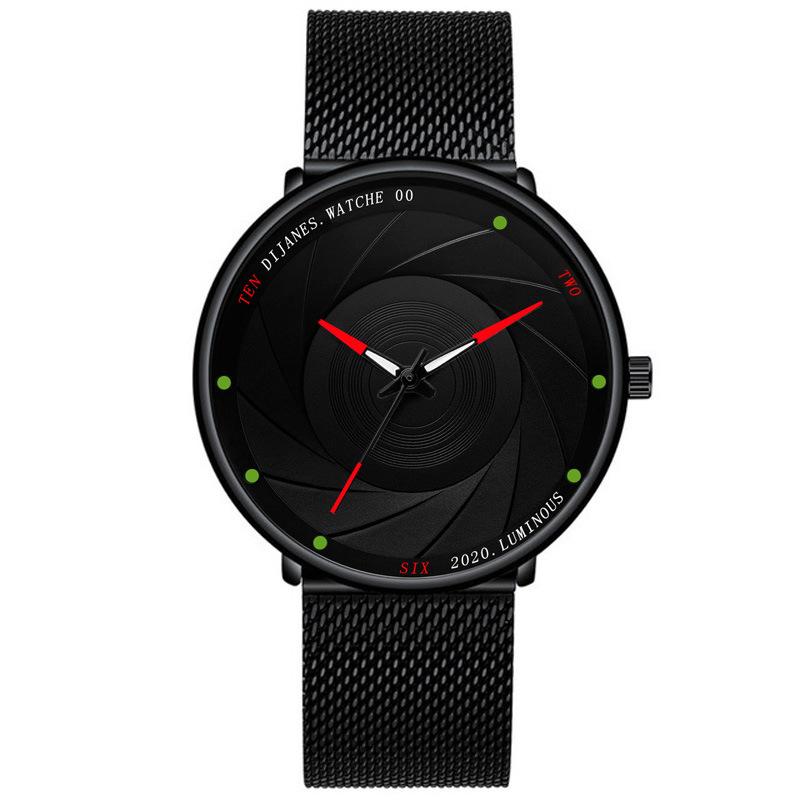 DIJANES Fashion Men's Mesh Watch, Men's Business Belt Quartz Student Watch