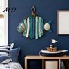 Nautical Gifts for Housewarming Lighted Wooden Fish Hanging Wall Decor, Rustic Fishing Wood Sculpture with LED Lights, Beach Themed Room Accessories