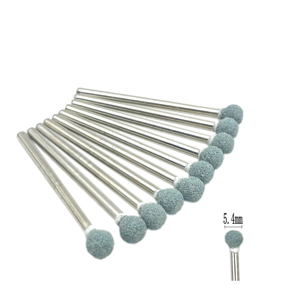 

10 шт./компл., шлифовальная машинка для камня, полировальные боры с хвостовиком 2,35 мм для контурной обработки фарфоровых ногтей, вращающийся полировщик камня, аксессуары для ногтей, фрезерные инструменты D5-Green