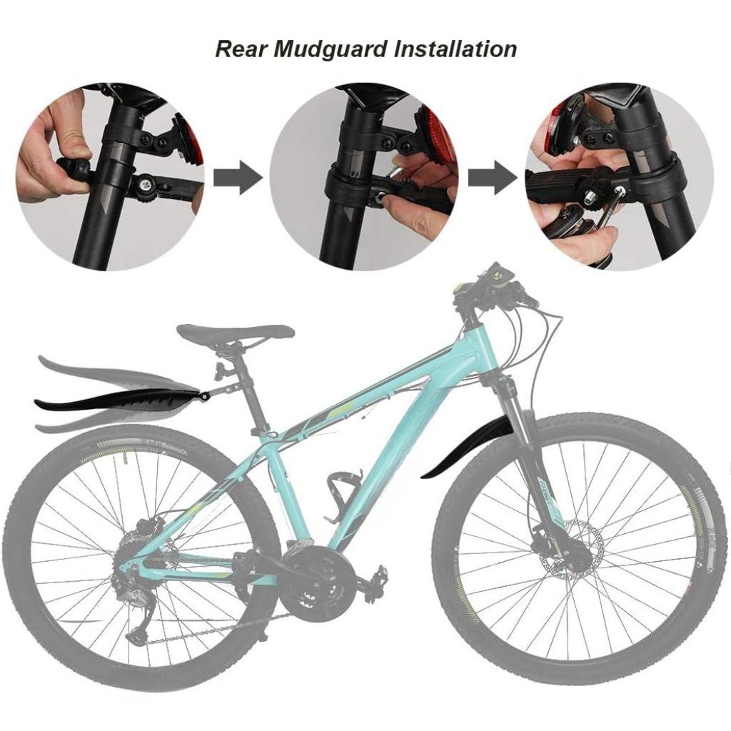2pcs  Bicycle Mudguards, PA Nylon Front & Rear Mudguards, Carbon Fiber Pattern Bike Fenders Set, Cycling Road Mountain Bike Accessories