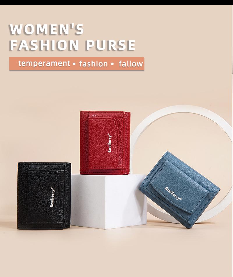 Women's Baellerry Japanese High-End Tri-Fold Wallet & Coin Purse