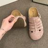 Breathable Hollow Soft Bottom Boken Baotou Half Slippers Women's Outer Wear Pig Cage 2025 Spring New Retro Ugly Boken Tide