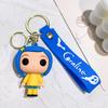 Creative Cartoon Coraline keychain Movie Action Coraline Figure Doll Model Cute Doll PVC Keyring Ornament Pendant Kids gifts