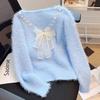 Women's Autumn/Winter Knitted Sweater Bow Short Sweet Soft Inner Knitted Butterfly