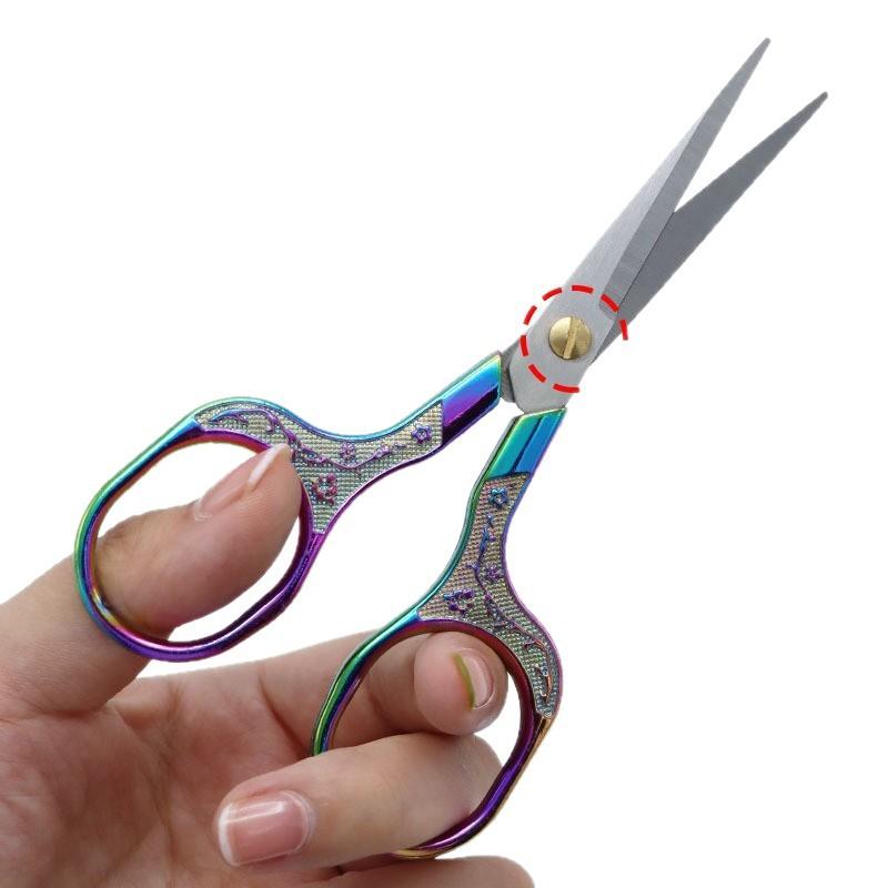 Scissors Plum Blossom Scissors Household Art Students Handmade Cross Stitch Retro Beautiful Portable Paper-Cut Small Embroidery Scissors