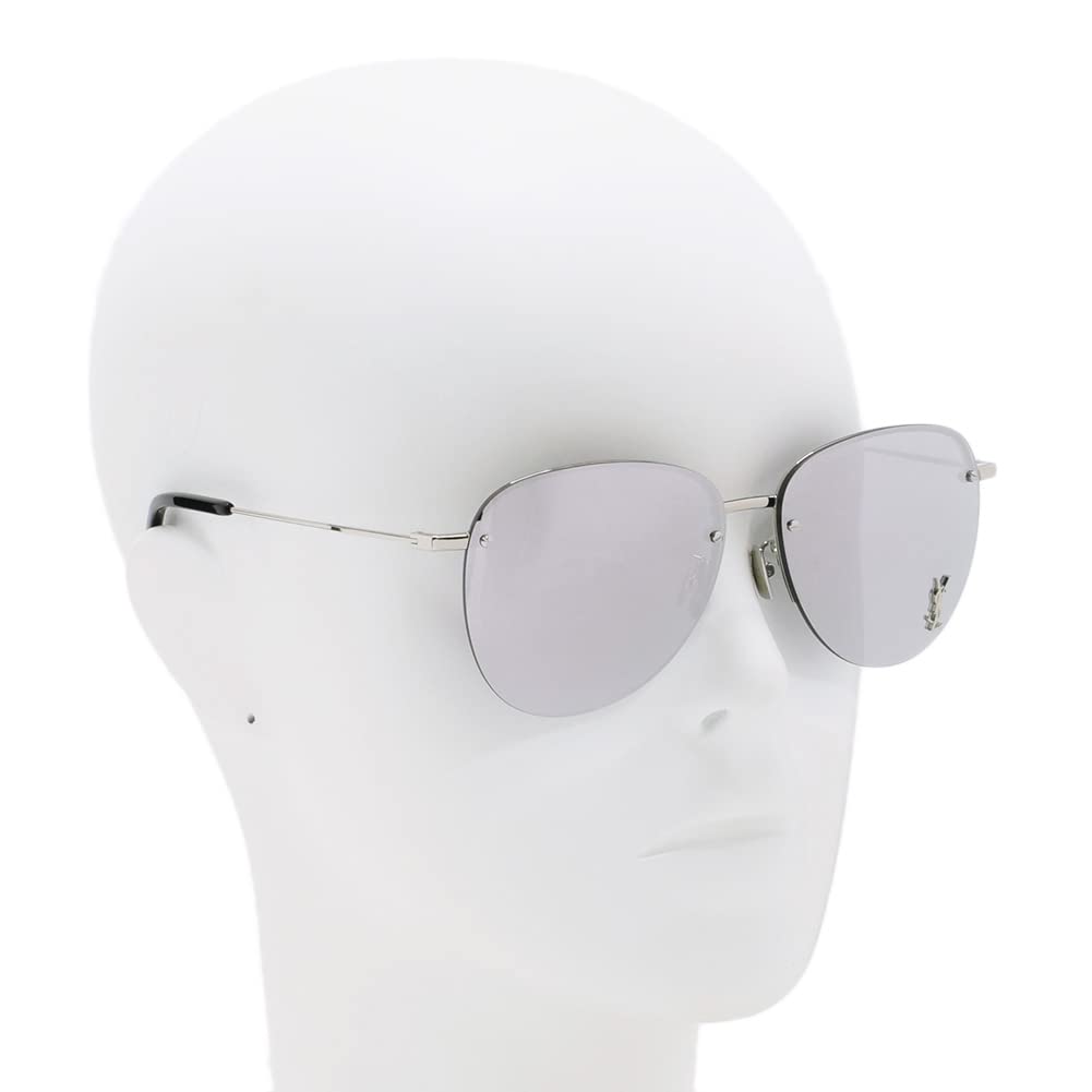 SAINT LAURENT Sunglasses Unisex Mirror Lens SL328KM 002 Silver/Silver