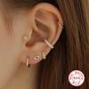 S925 Sterling Silver Devil'S Eye Zircon Diamond Piercing Jewelry Threaded Earrings Temperament Earrings