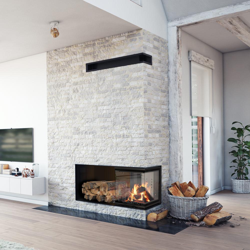 Steel Fireplace KRATKI NBC 500/500 8 kW Ø 200 Lift-up Black Thermotec