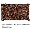 Dining Table Cover Waterproof Wrinkle Free Flax Coffee Pattern Cloth Printed Vintage Versatile Linen for Home