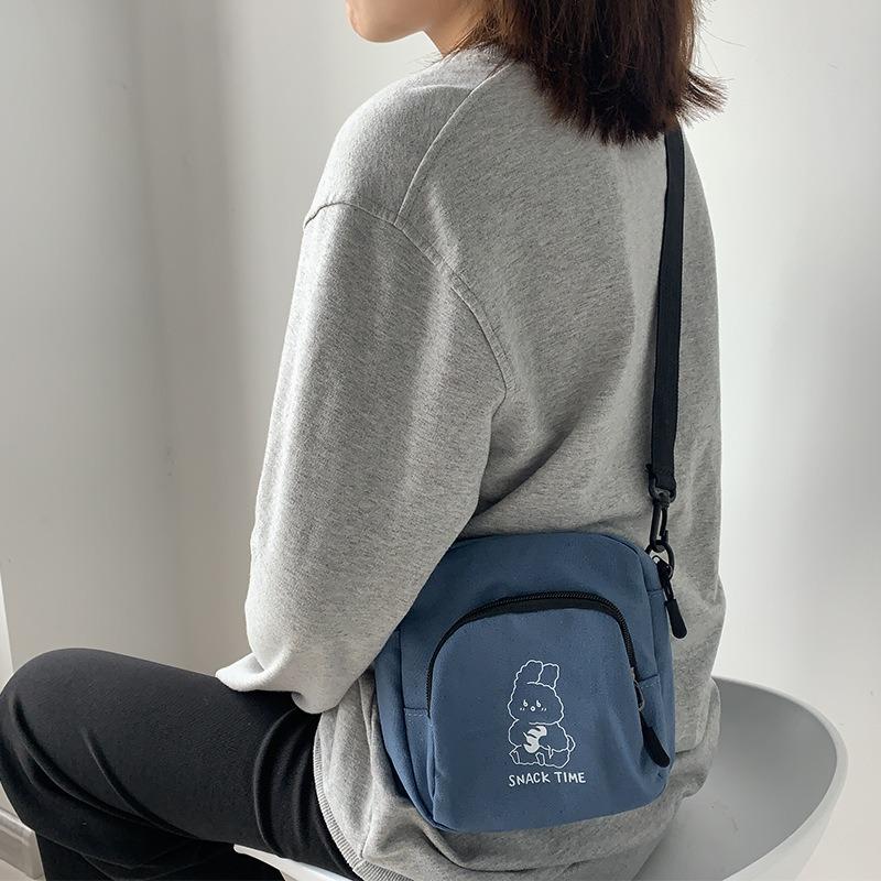 Cute Small Bag Female 2025 New Crossbody Bag Hundred with Cartoon Canvas Bag