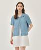 Malittepeulangsowajeobeo W Sailor Collar Short Sleeve Chambray Shirt Light Blue