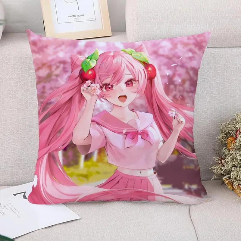 Car Decoration M-Miku Cushion Cover  Couple Pillow Pillowcases  Decorative Pillows Covers Fall Decor Pilow Cases Sofa