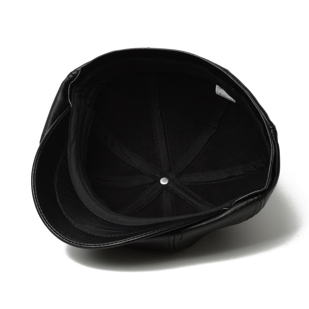 NORTHWOOD Luxury Synthetic PU Leather Beret Hat for Men Women 58cm Retro Eight-Point Cap for Outdoor Autumn Winter Wear