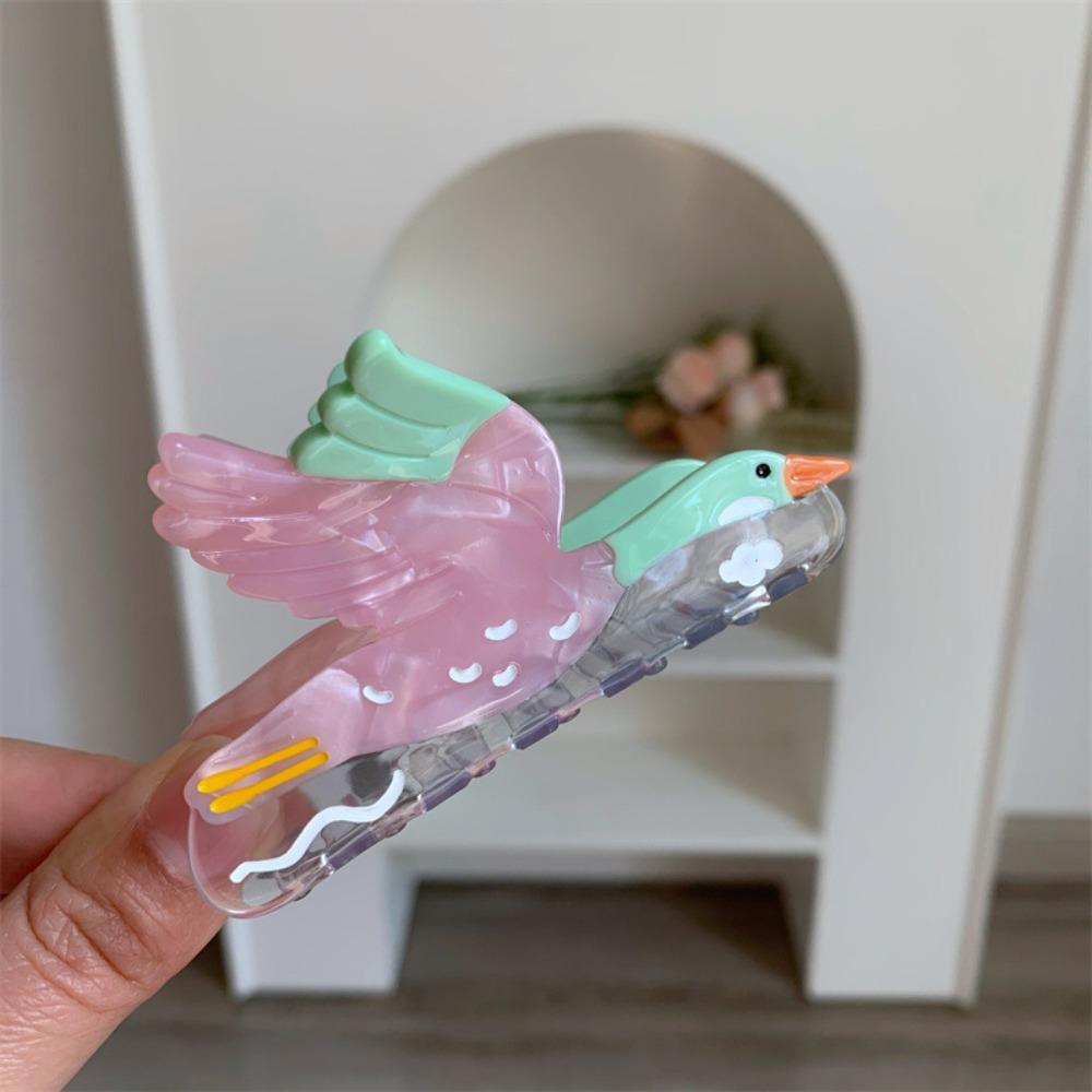 Cartoon Bird Hair Claw Vintage Acetate Shark Clip Creative Wild Goose Shark Clip  Lady/Girls