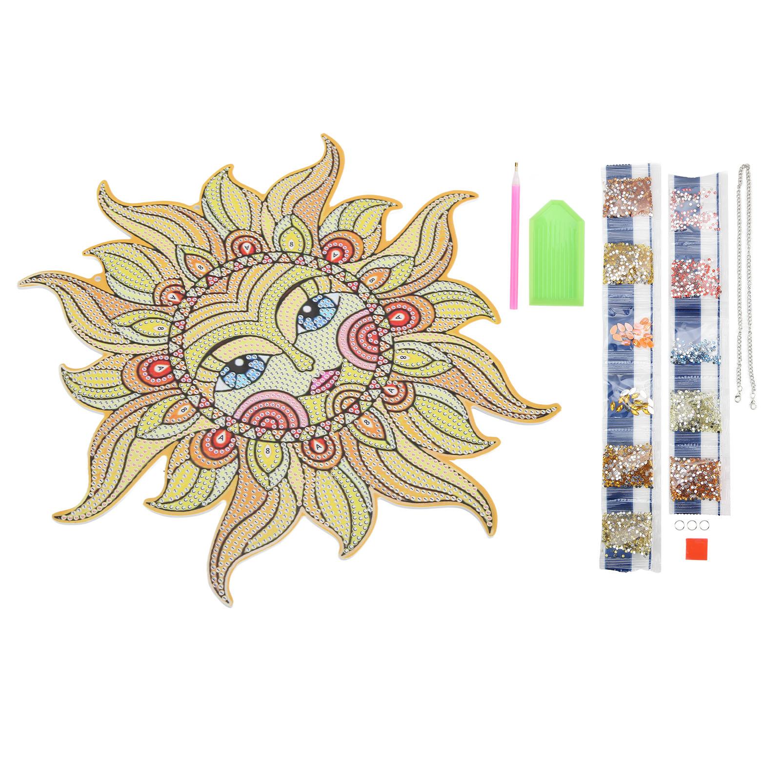 

Rhinestone Painting Sun Flower Shape DIY Making Educational Interesting PC Board Material Colourful Pendant
